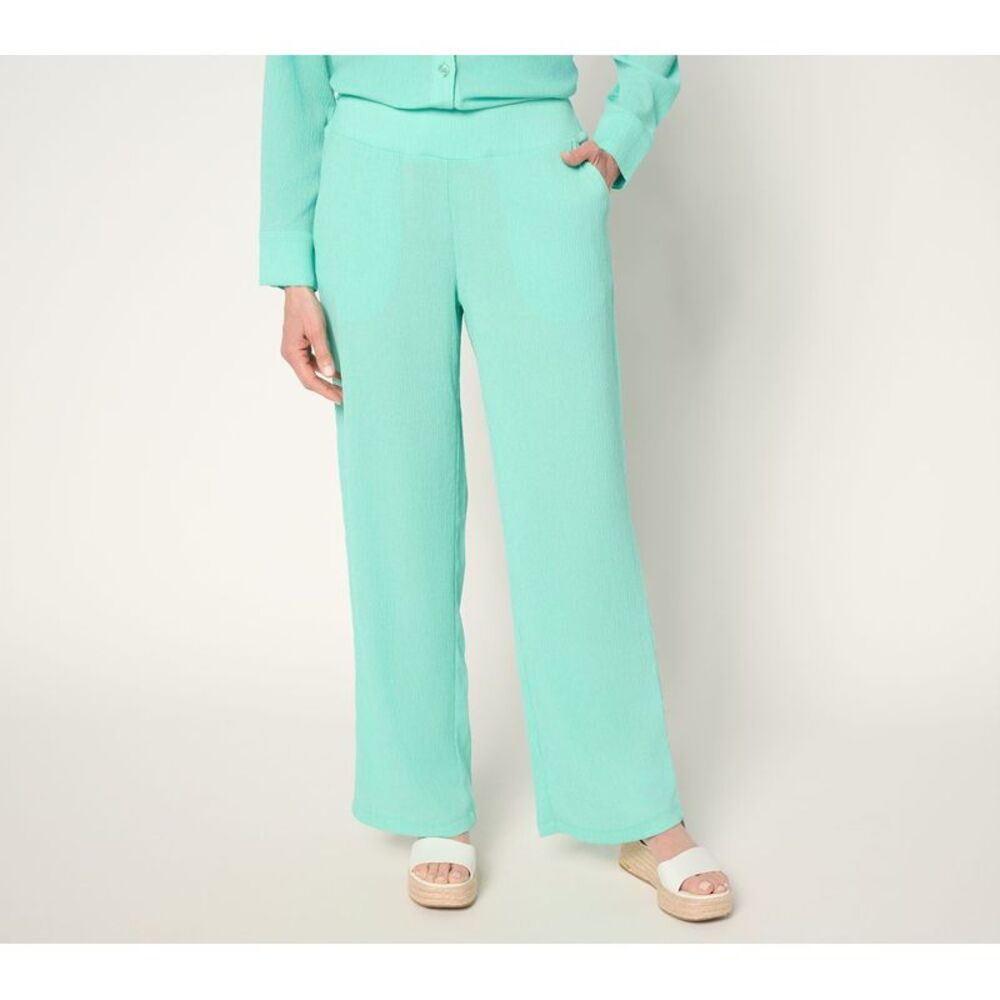 Brandis Dress Out Loud Women's Pants Sz XS Tall Caribbean Crinkle Green A689784
